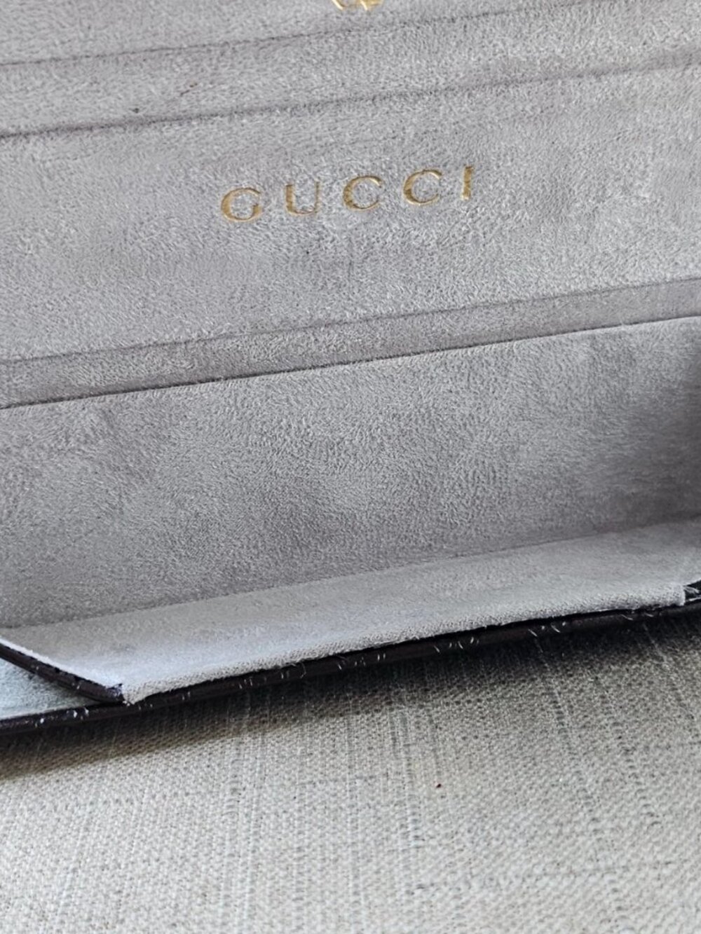Authentic Gucci Eyeglasses Case Brown Leather Trifold Case for Glasses Case only - Picture 8 of 12